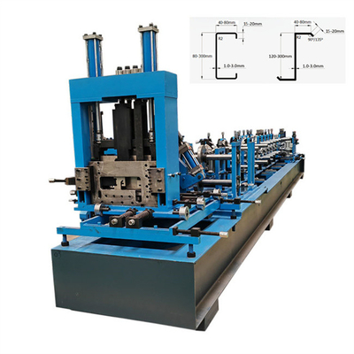 Het broodje die van CZ Purlin machine automatische C purlin vormen die het kader vormen die van het machinez staal machine maken