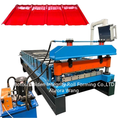 15m/Gelaste het Bladstructuur van Min Roof Panel Roll Forming Machine