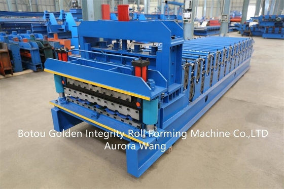 Het gecombineerde dubbele van het de machines Trapezoïdale dak van het laagbouwmateriaal broodje die van het de tegelbouwmateriaal machine vormen